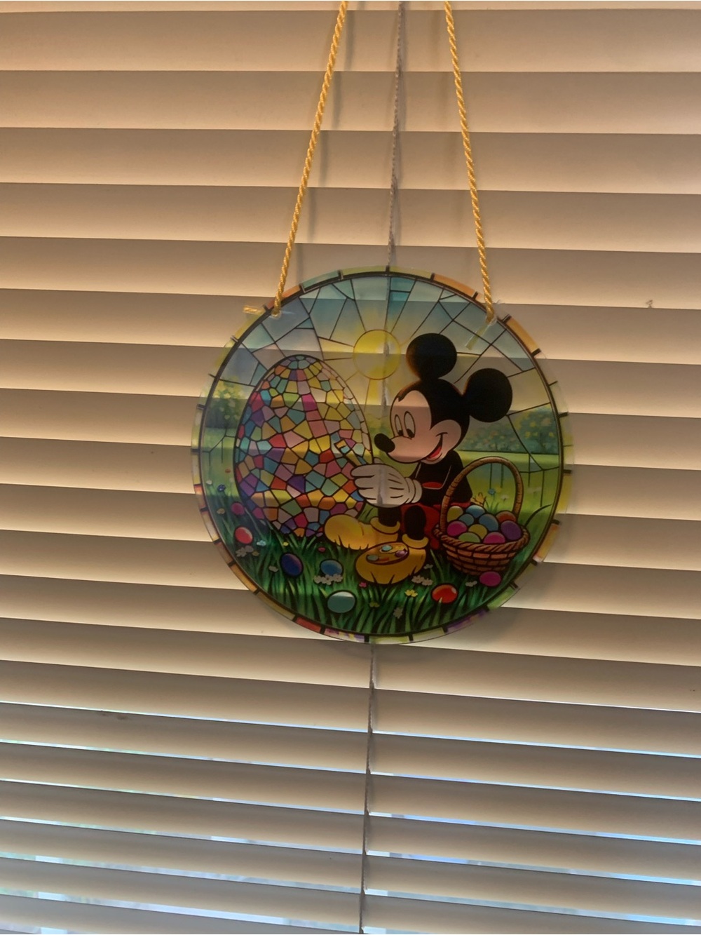 Disney Mickey Mouse Stained-Glass Style Easter Hanging - Multicolor